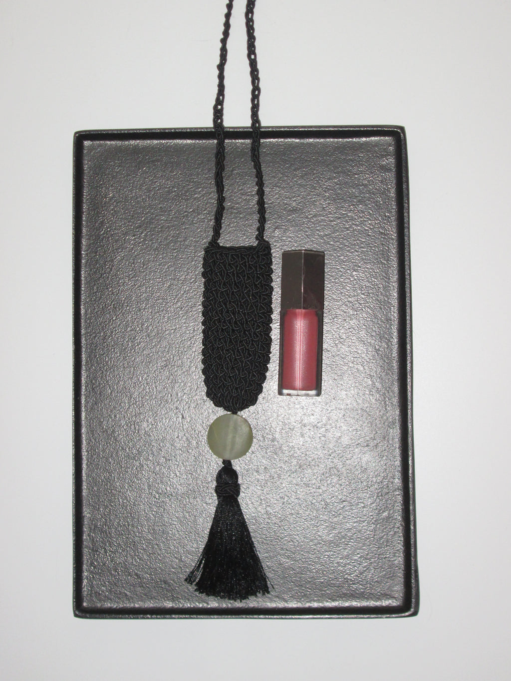 Slim Tassel Pouch in Black