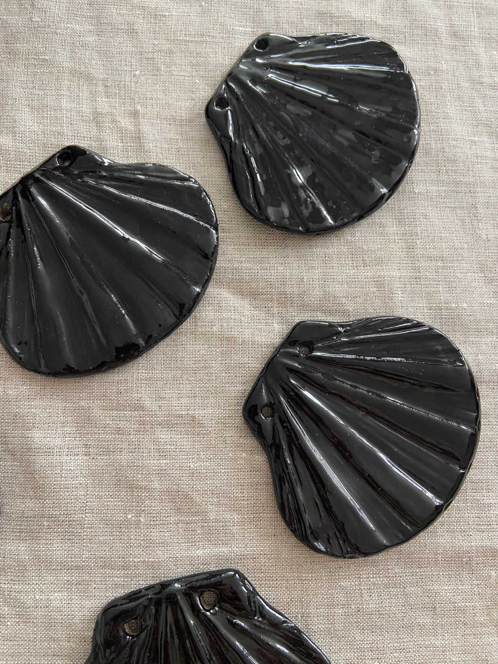 Ceramic Shell Pendant in Beige