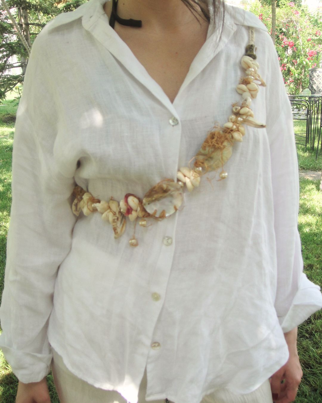 Çoklu Midye Detaylı Kemer/Kolye