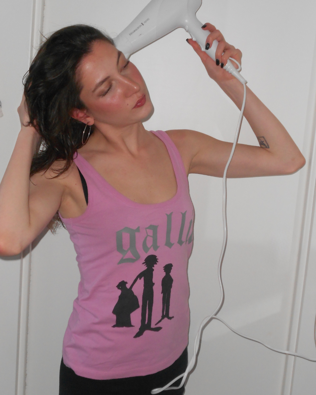 Galliano Baskılı Pembe Atlet