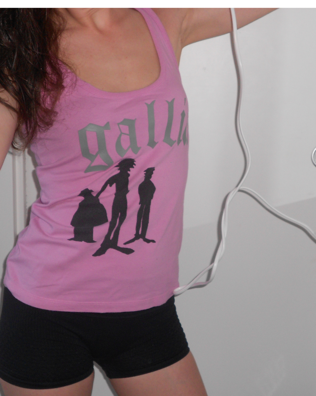 Galliano Baskılı Pembe Atlet