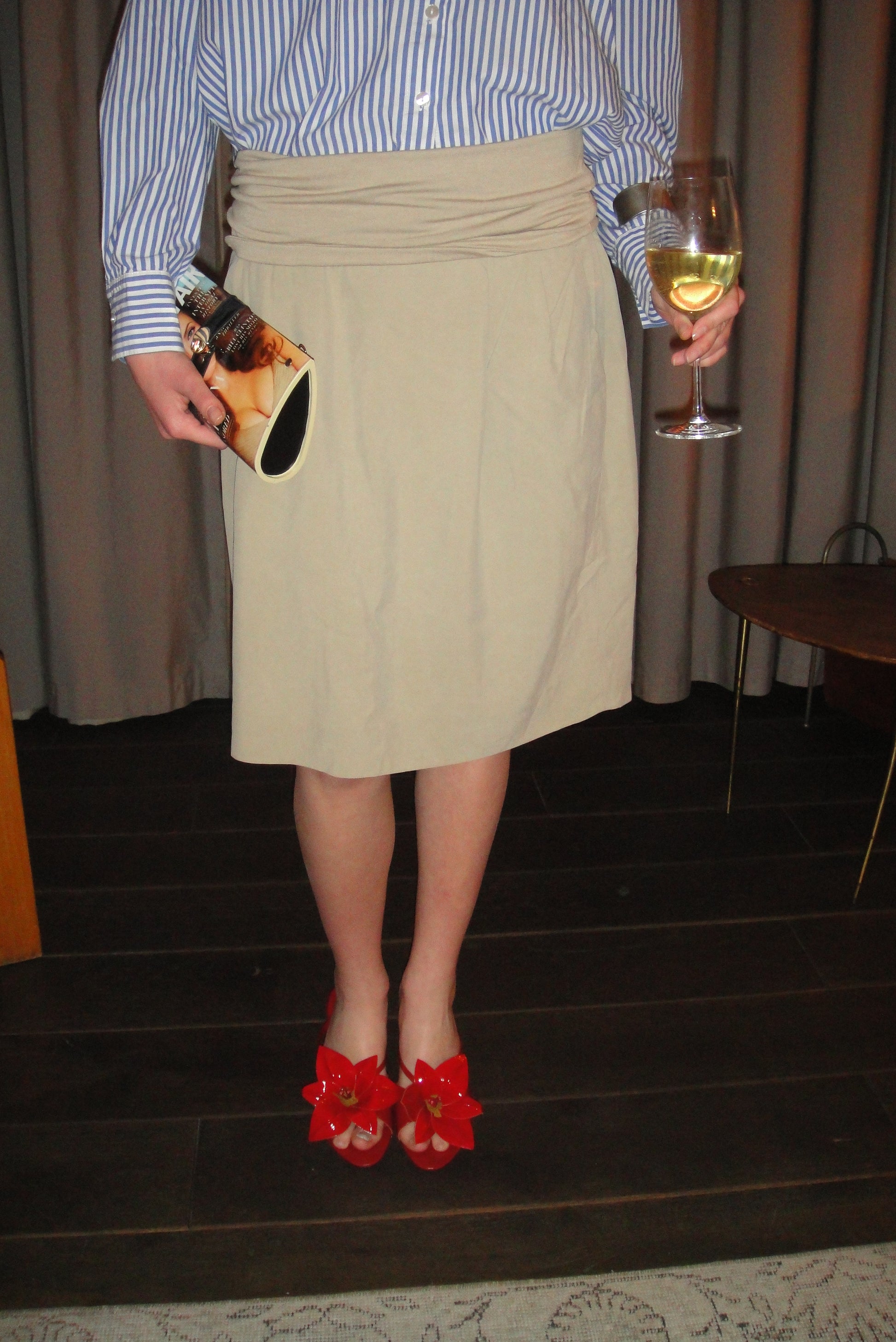 DKNY Bej Midi Etek