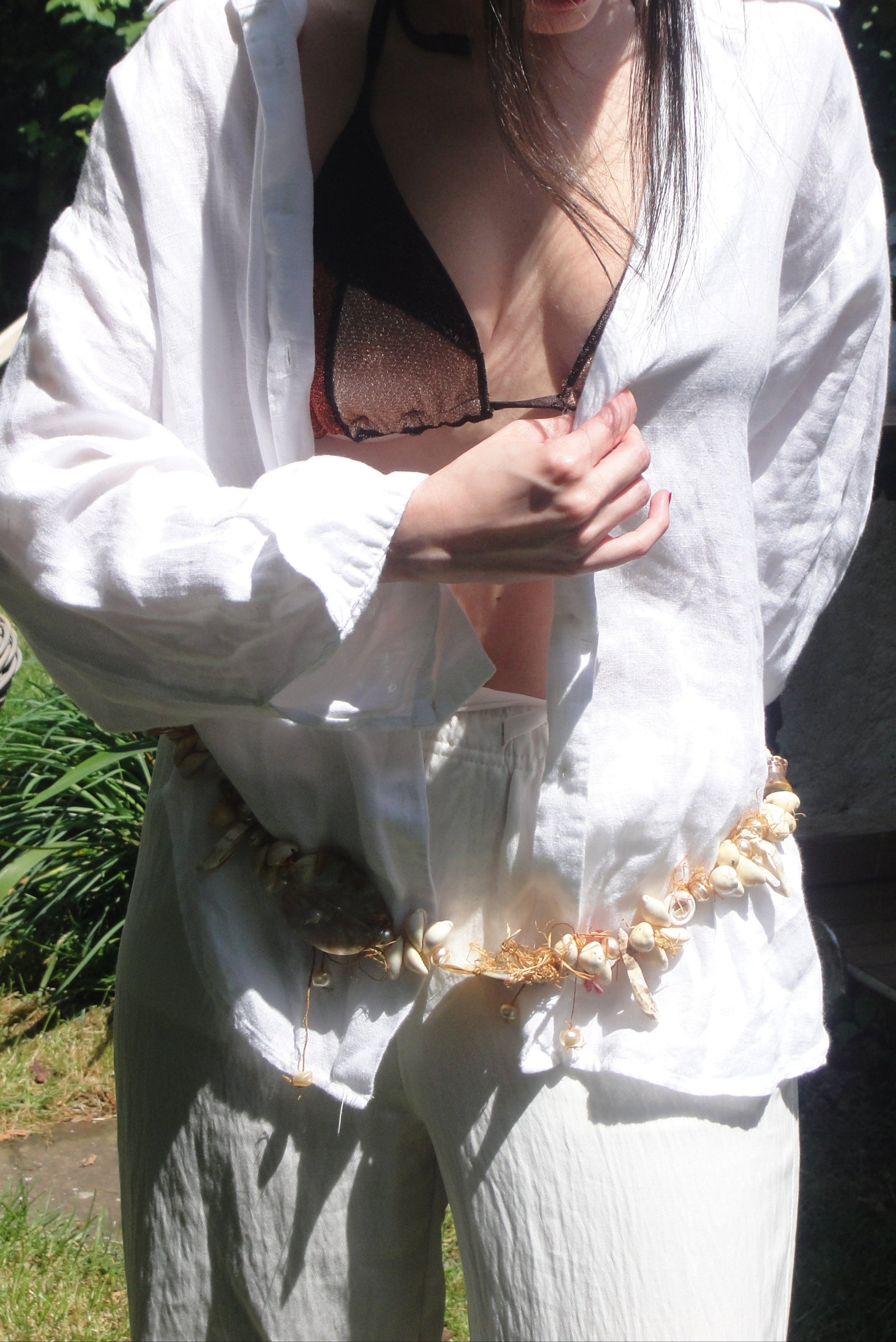 Çoklu Midye Detaylı Kemer/Kolye