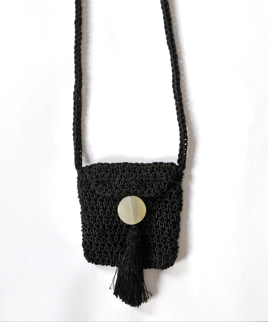 Square Tassel Pouch in Black