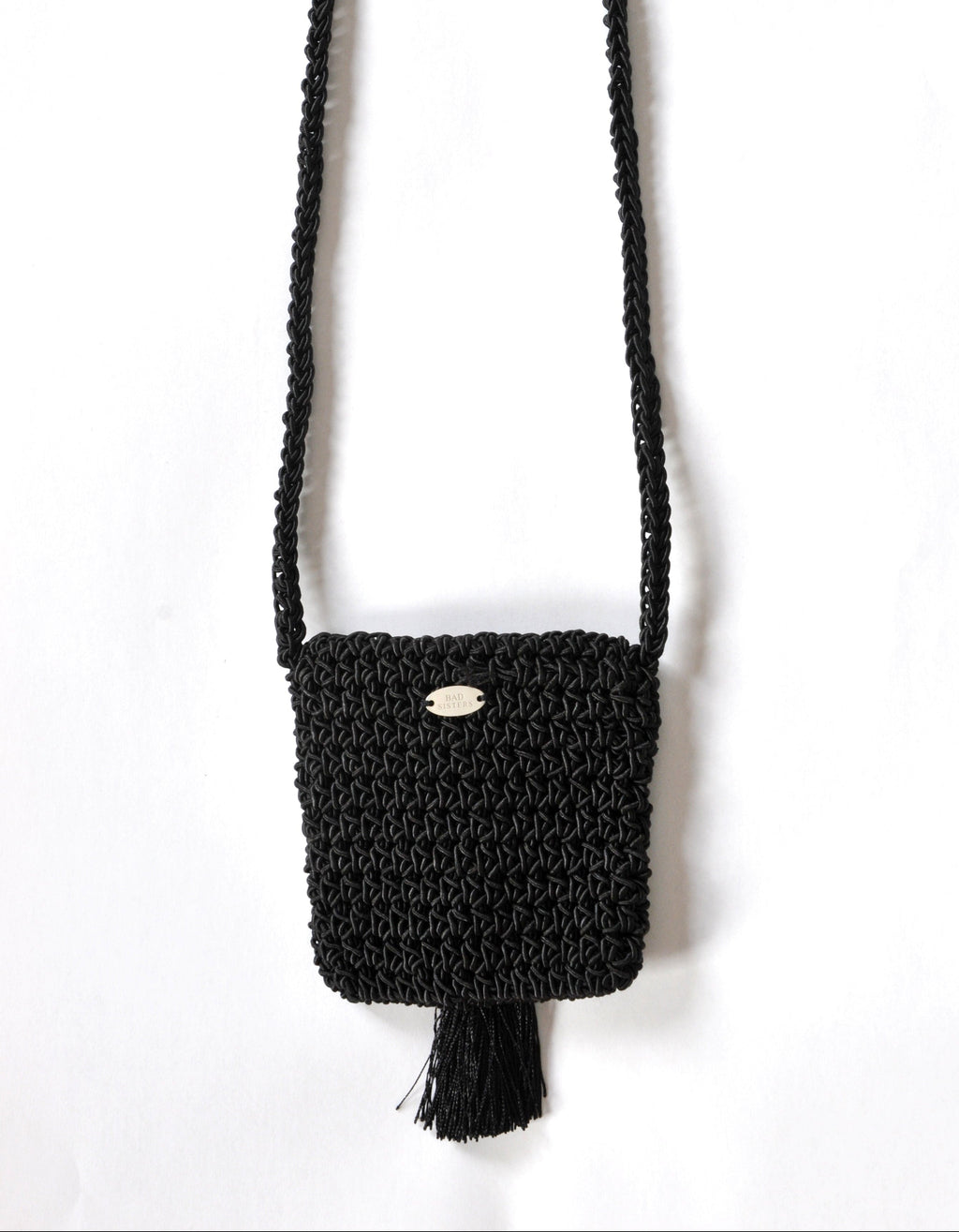 Square Tassel Pouch in Black