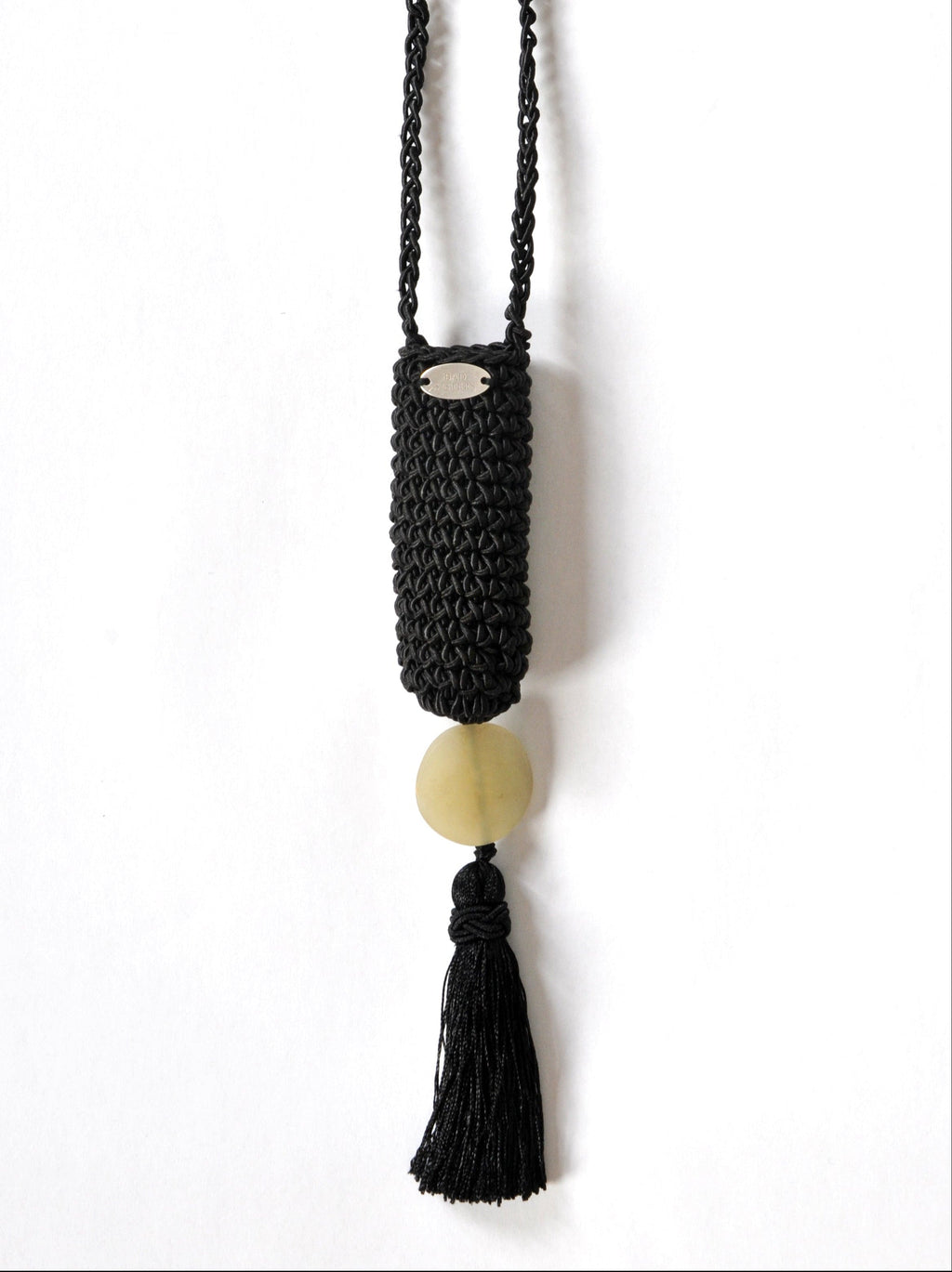Slim Tassel Pouch in Black