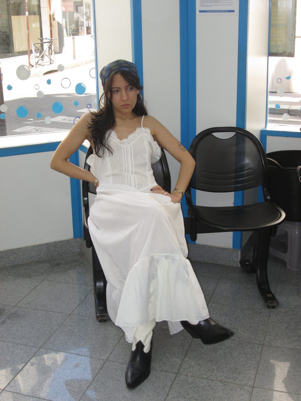 Vintage Beyaz Uzun Gecelik / Elbise