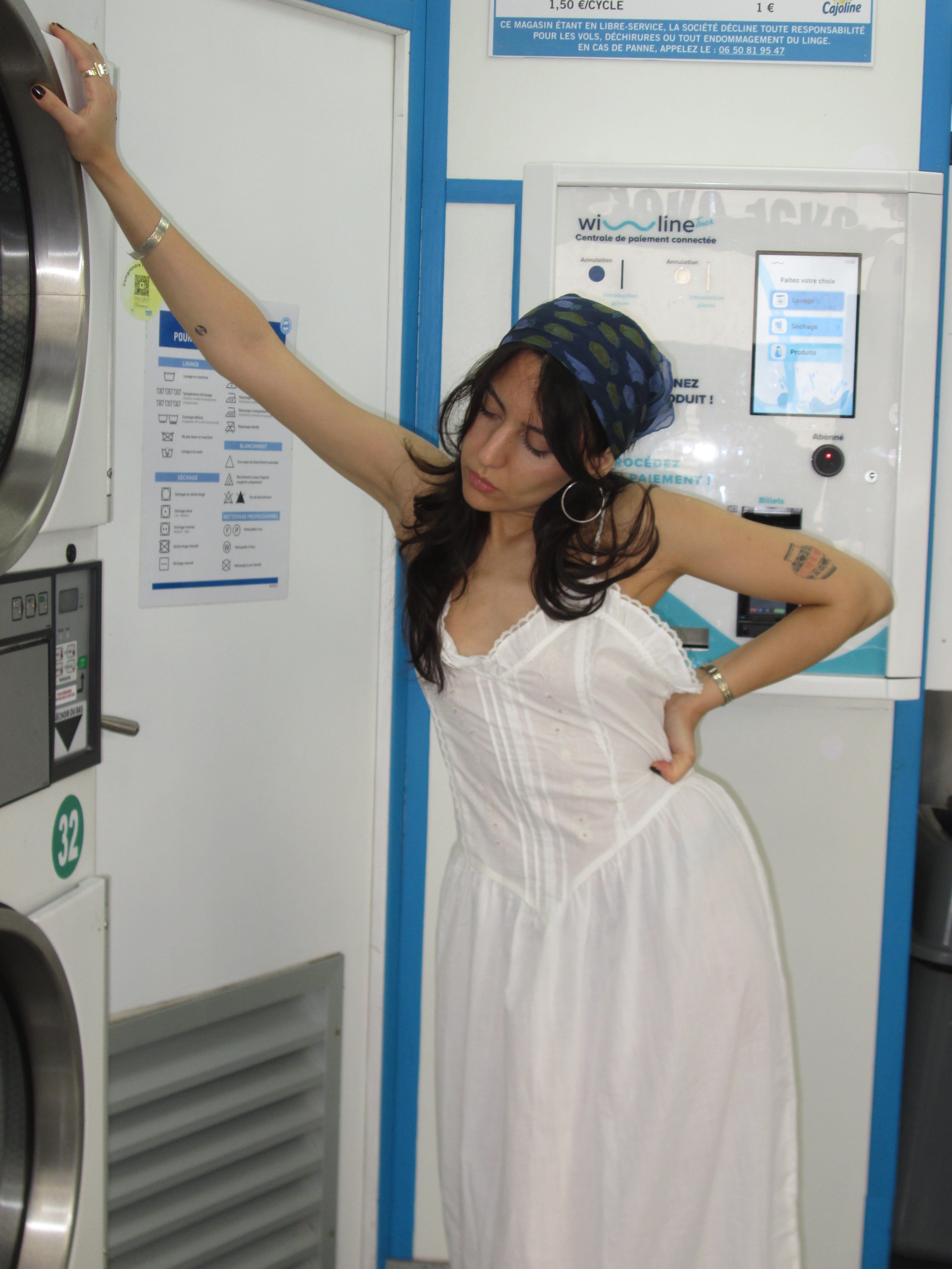 Vintage Beyaz Uzun Gecelik / Elbise