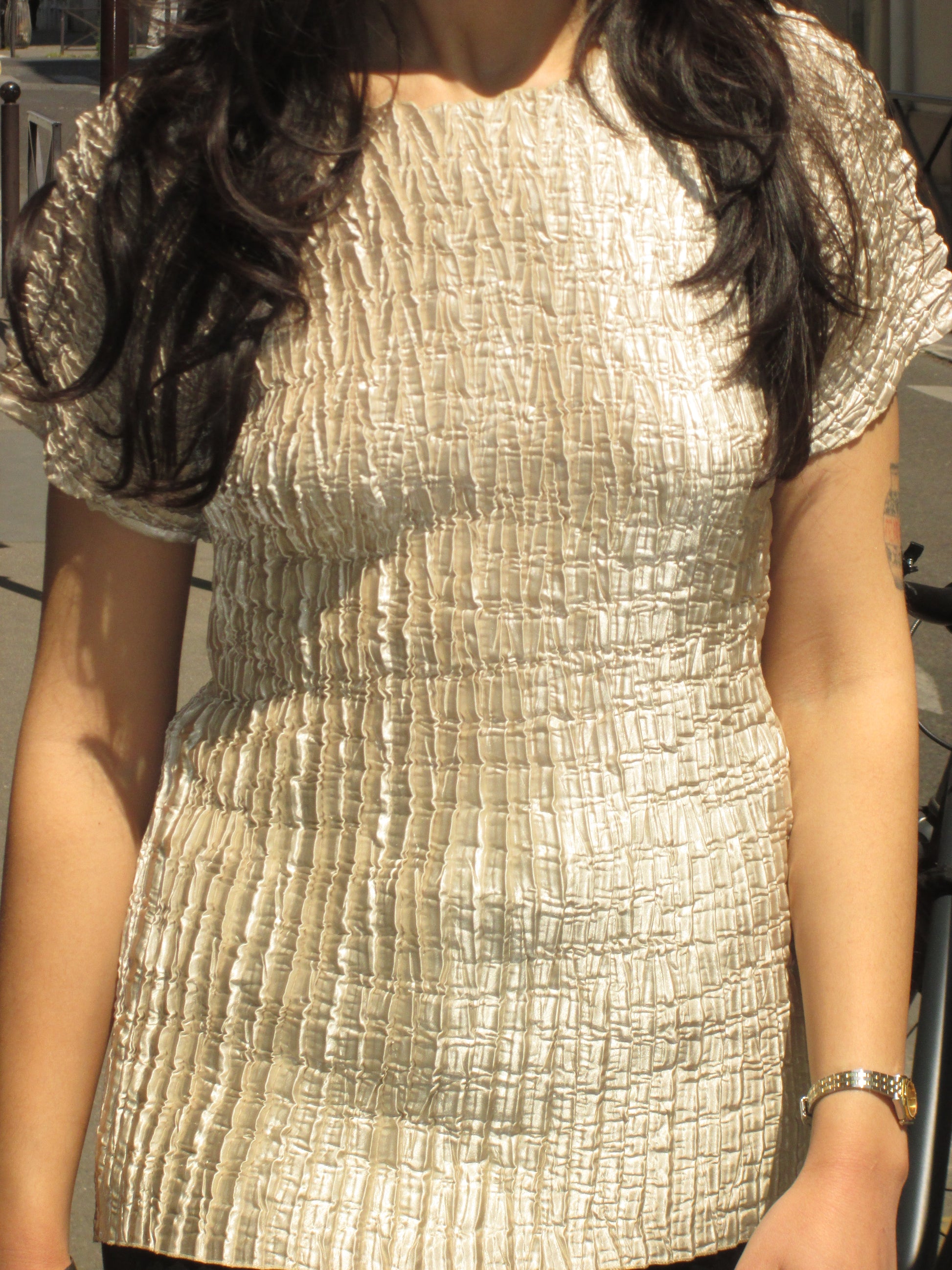 Pleated Bej Top