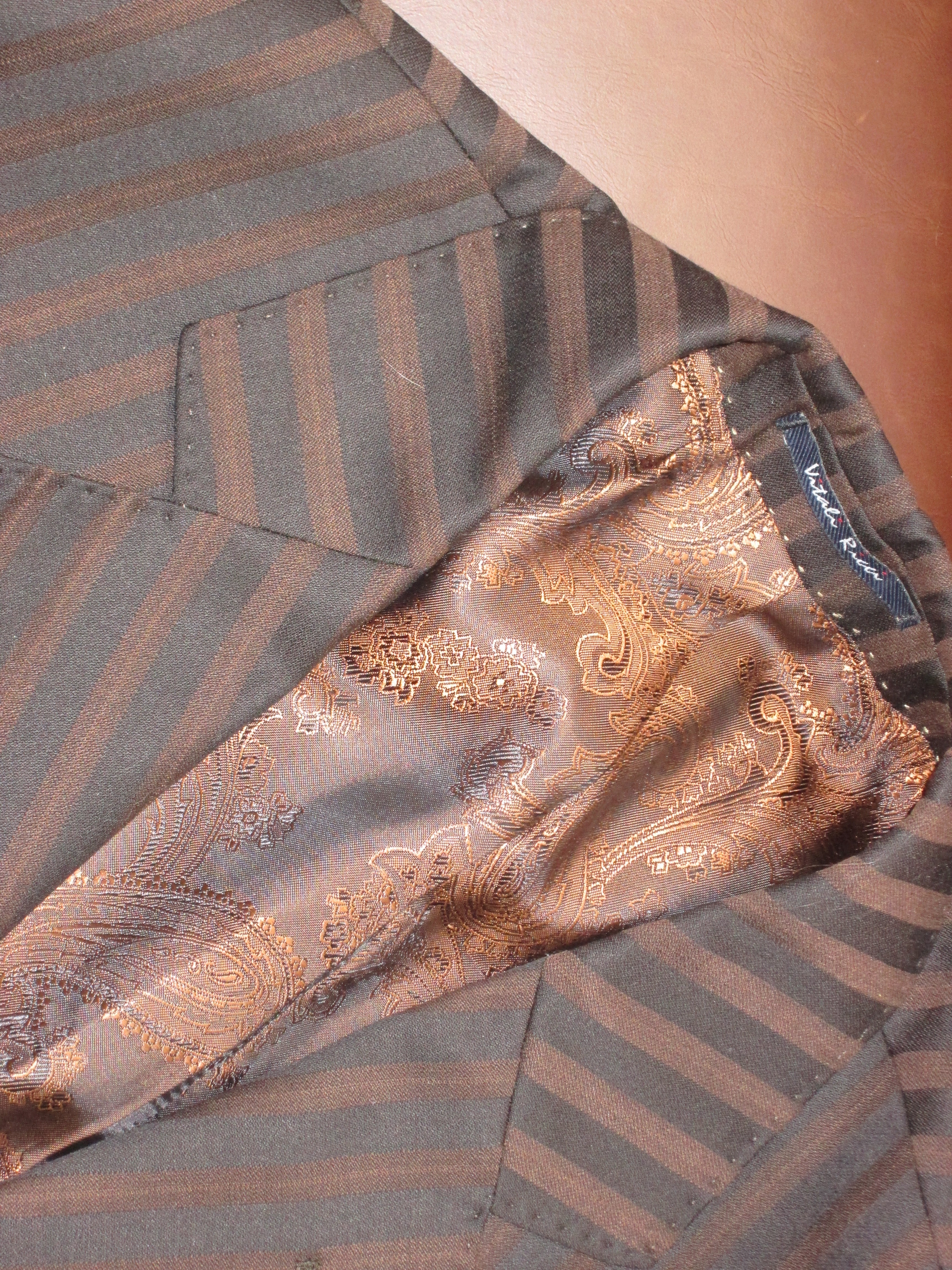 Kahverengi / Siyah Çizgili Vintage Takım