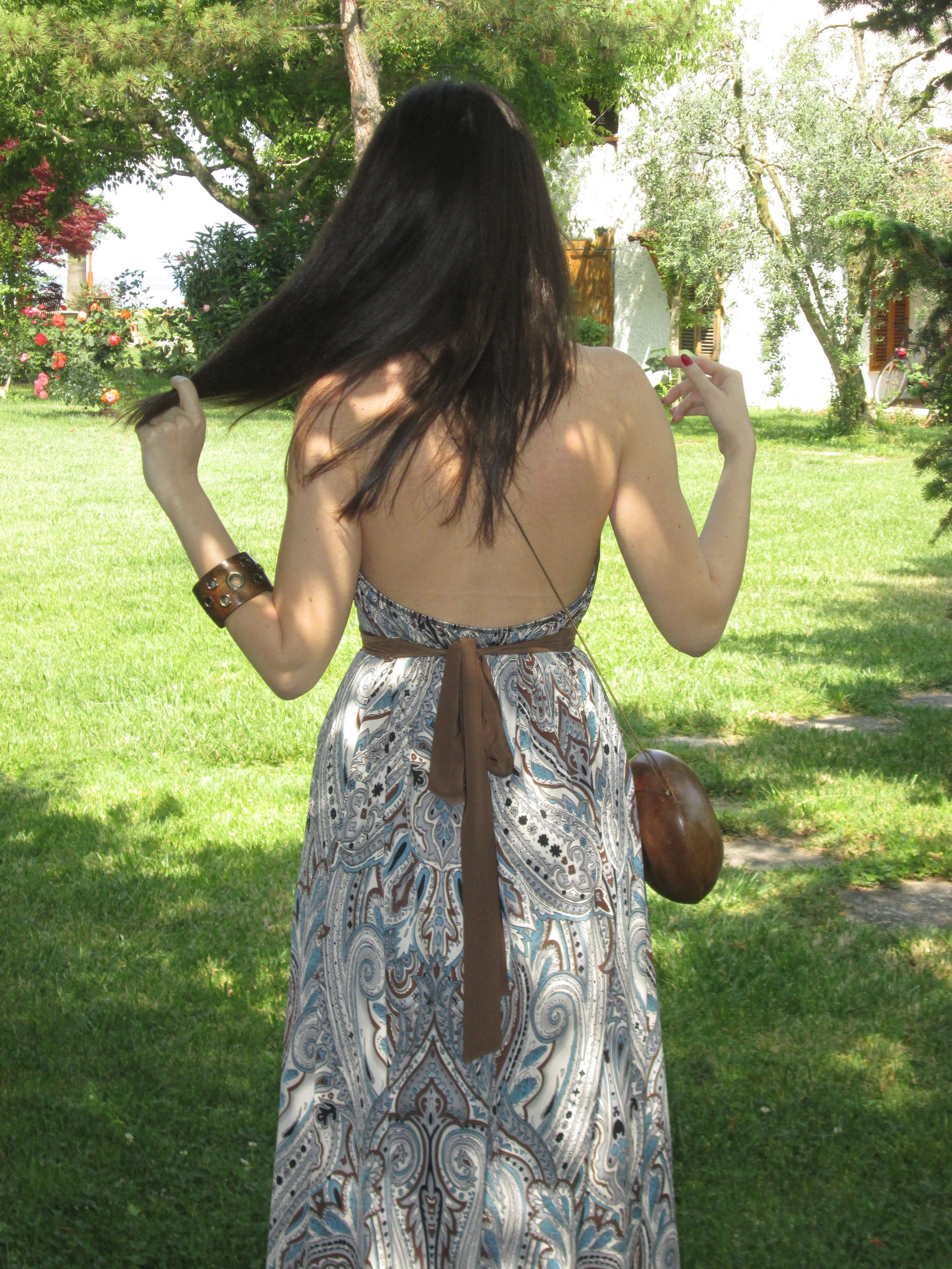 V2K Designers Şal Desenli Elbise