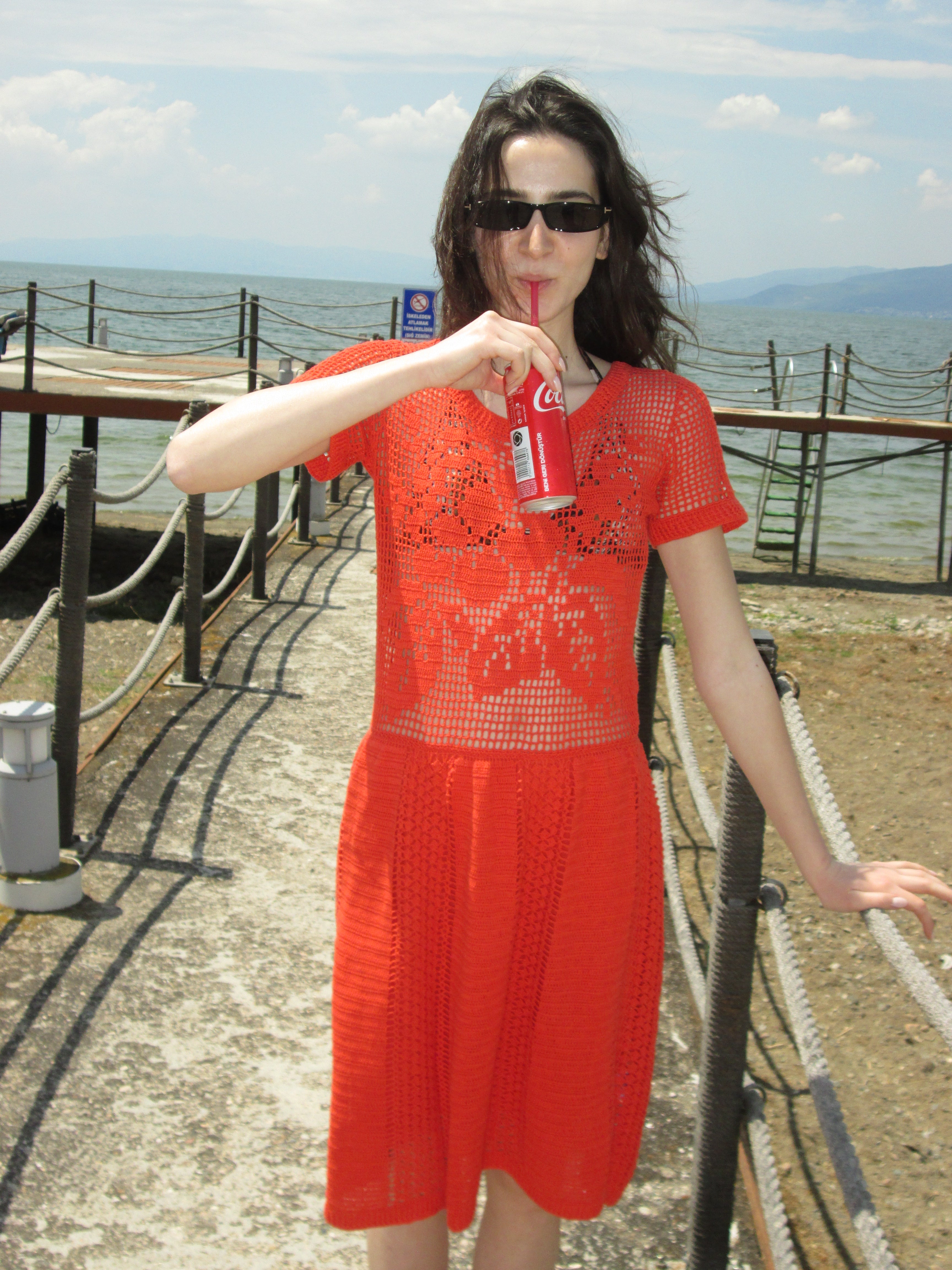 Manoush Kroşe Kırmızı Elbise