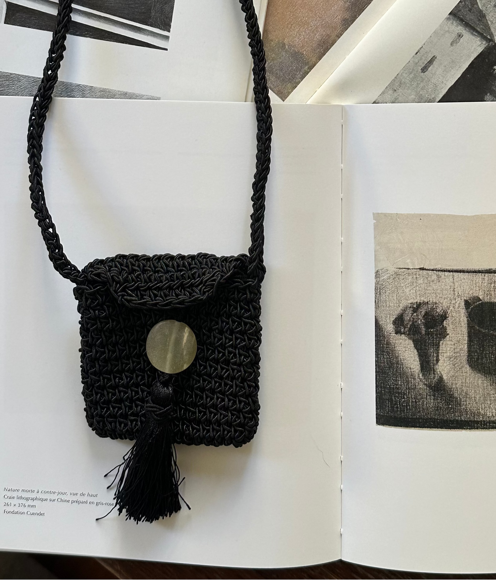 Square Tassel Pouch in Black