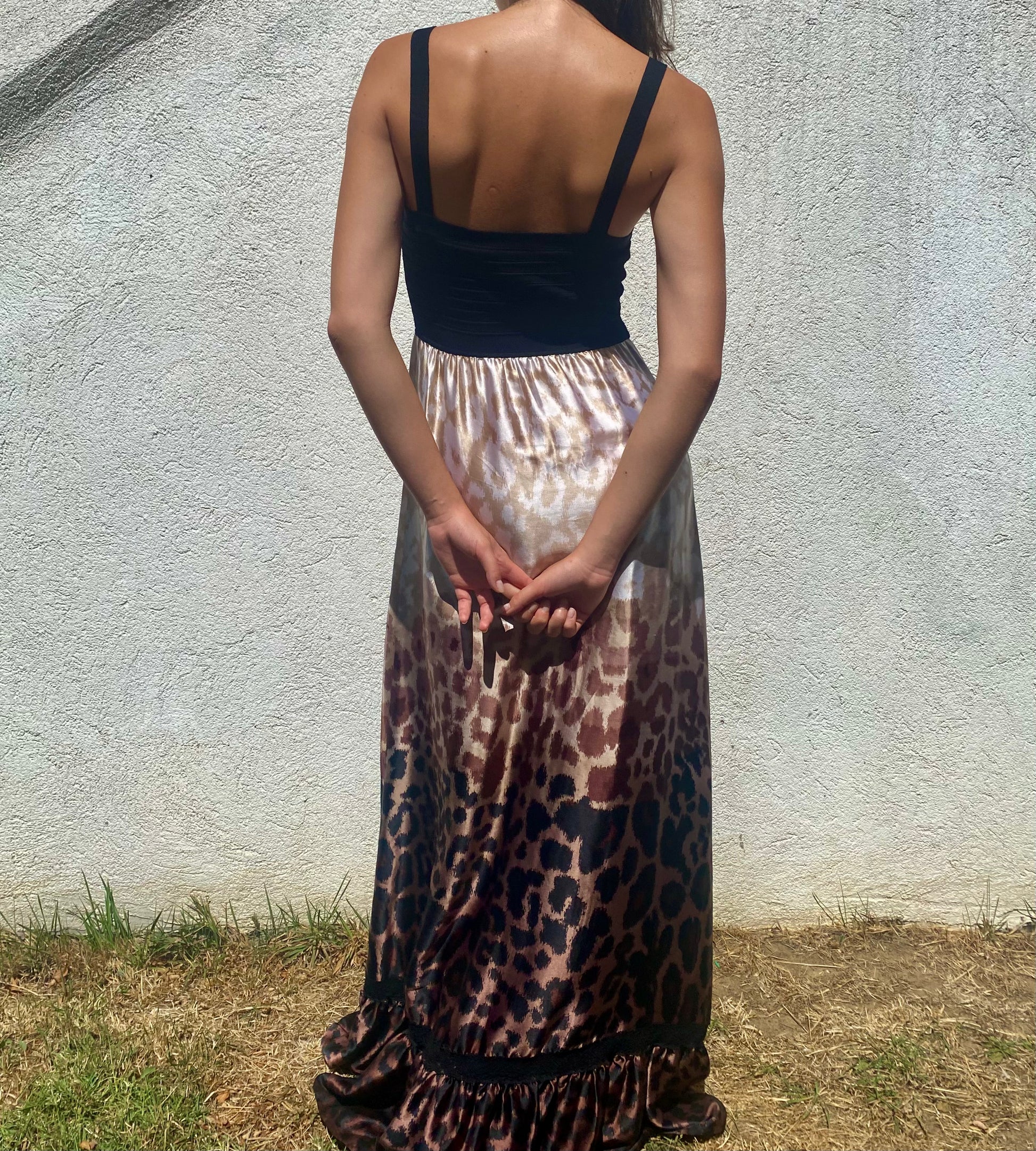 Bebe Leopar Desenli Maxi Elbise