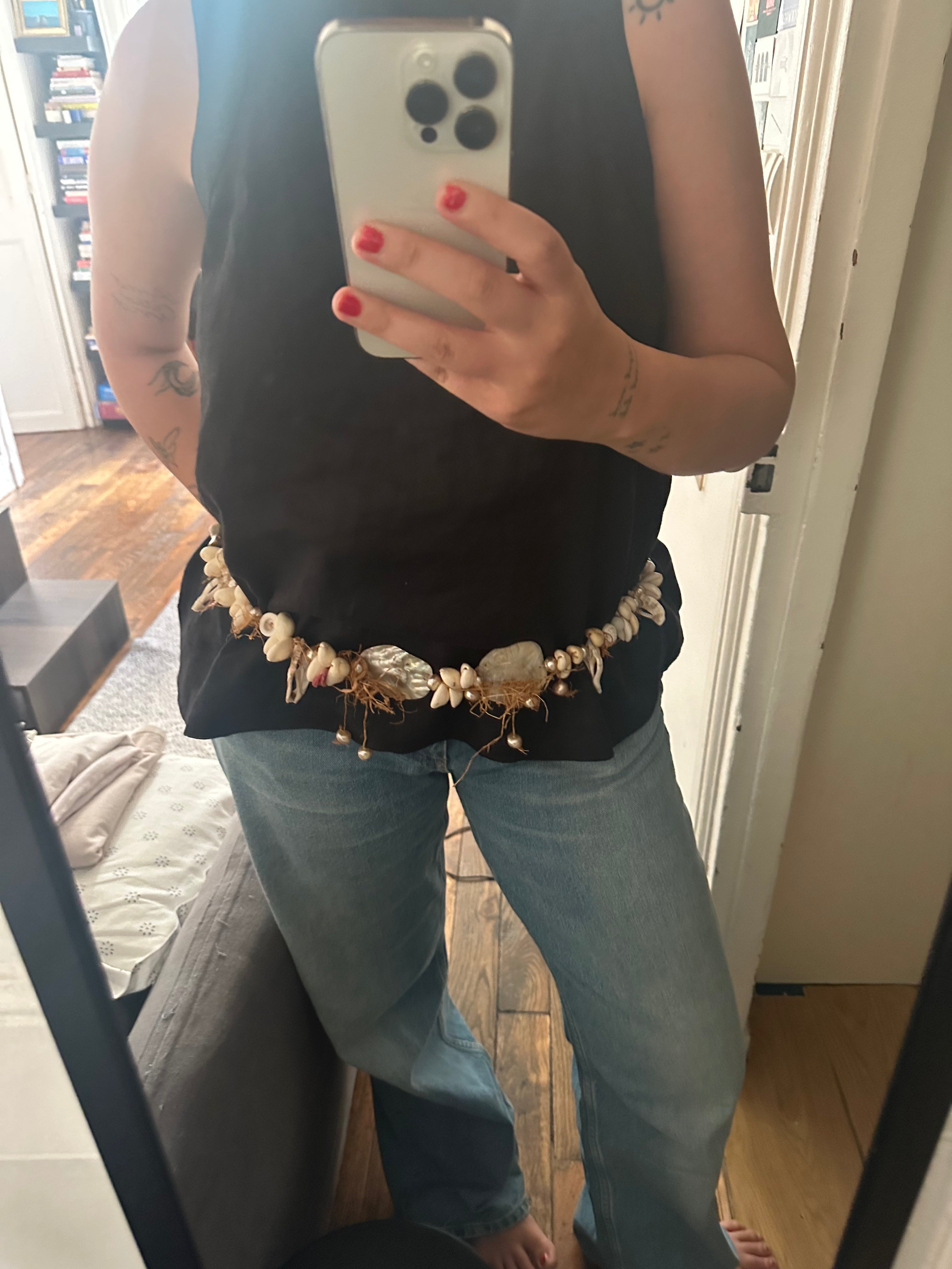 Çoklu Midye Detaylı Kemer/Kolye