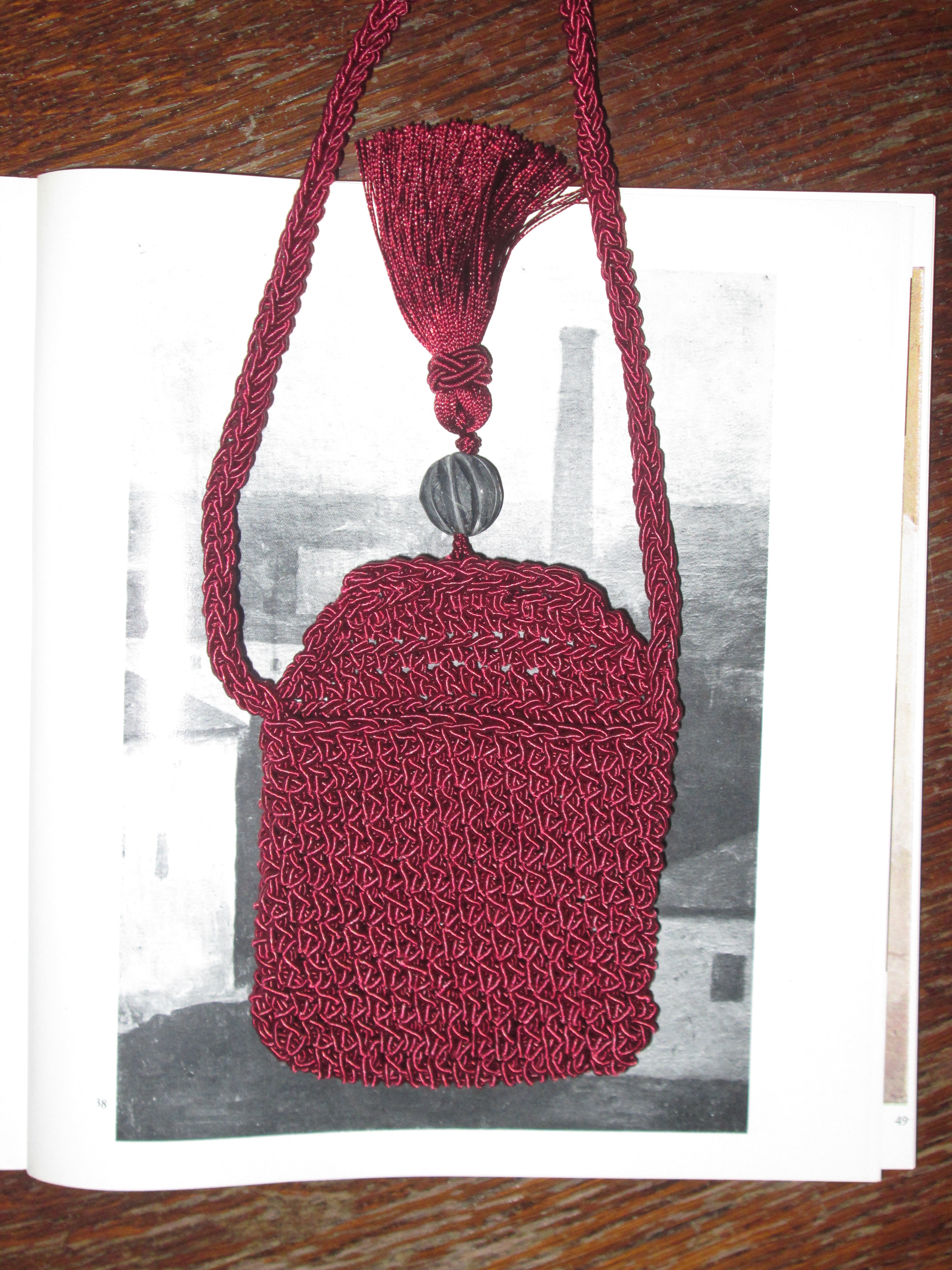 Square Tassel Pouch in Burgundy