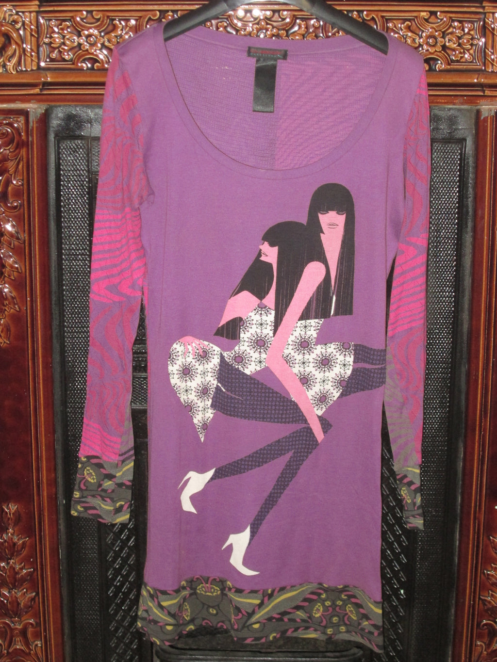 Custo Barcelona Kız Figürlü Elbise