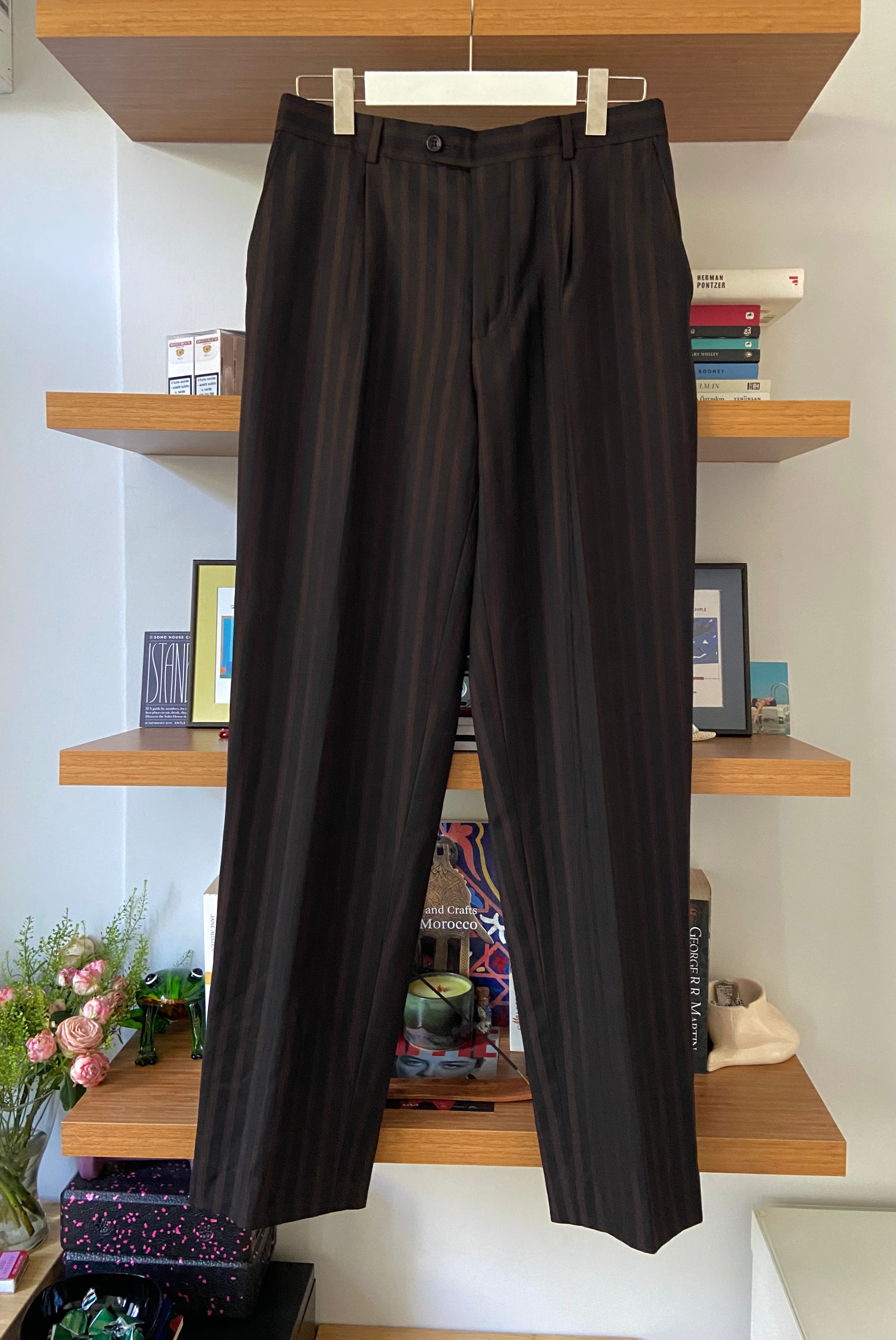 Kahverengi / Siyah Çizgili Vintage Takım