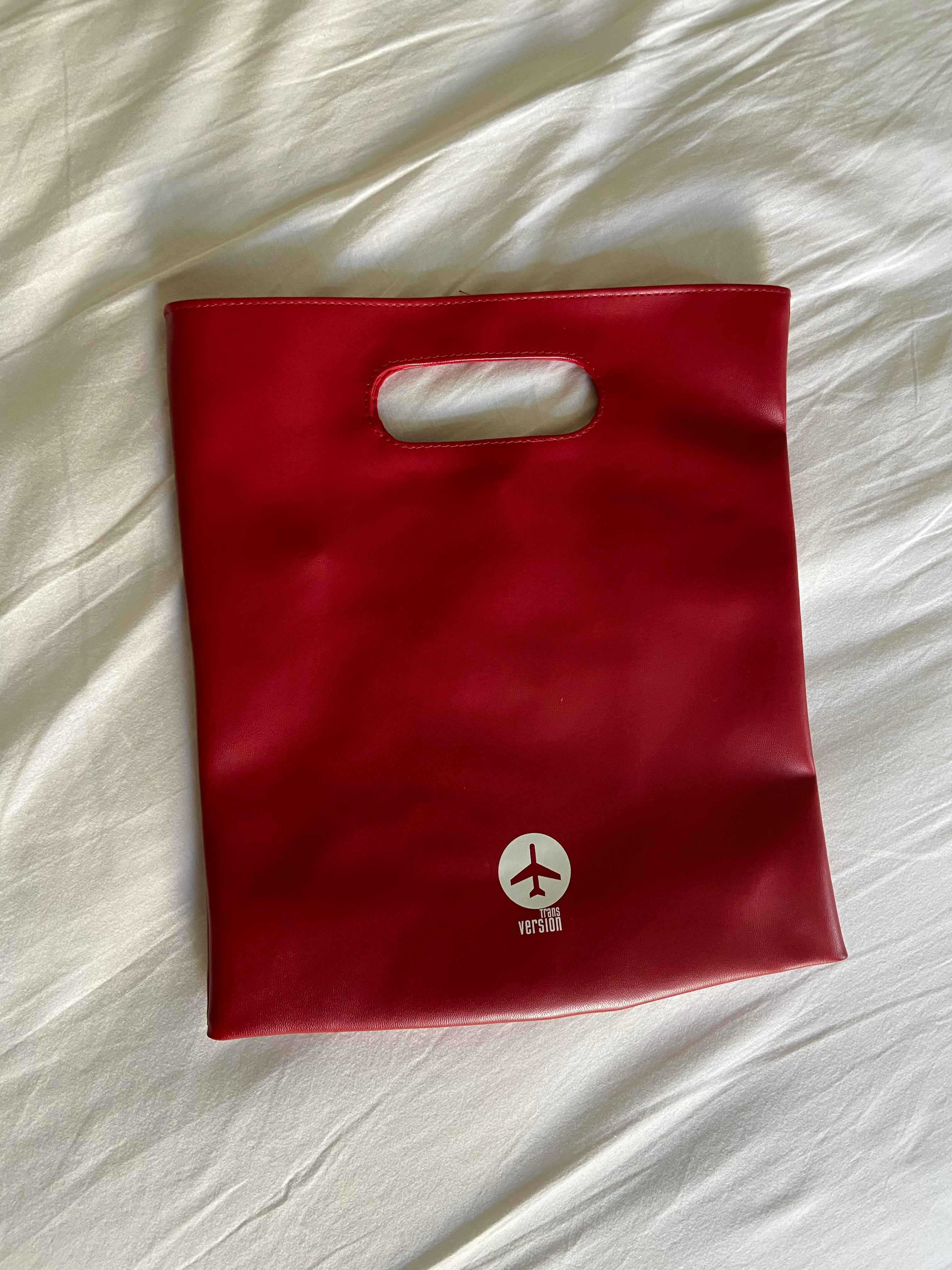 Kırmızı Faux Leather Çanta