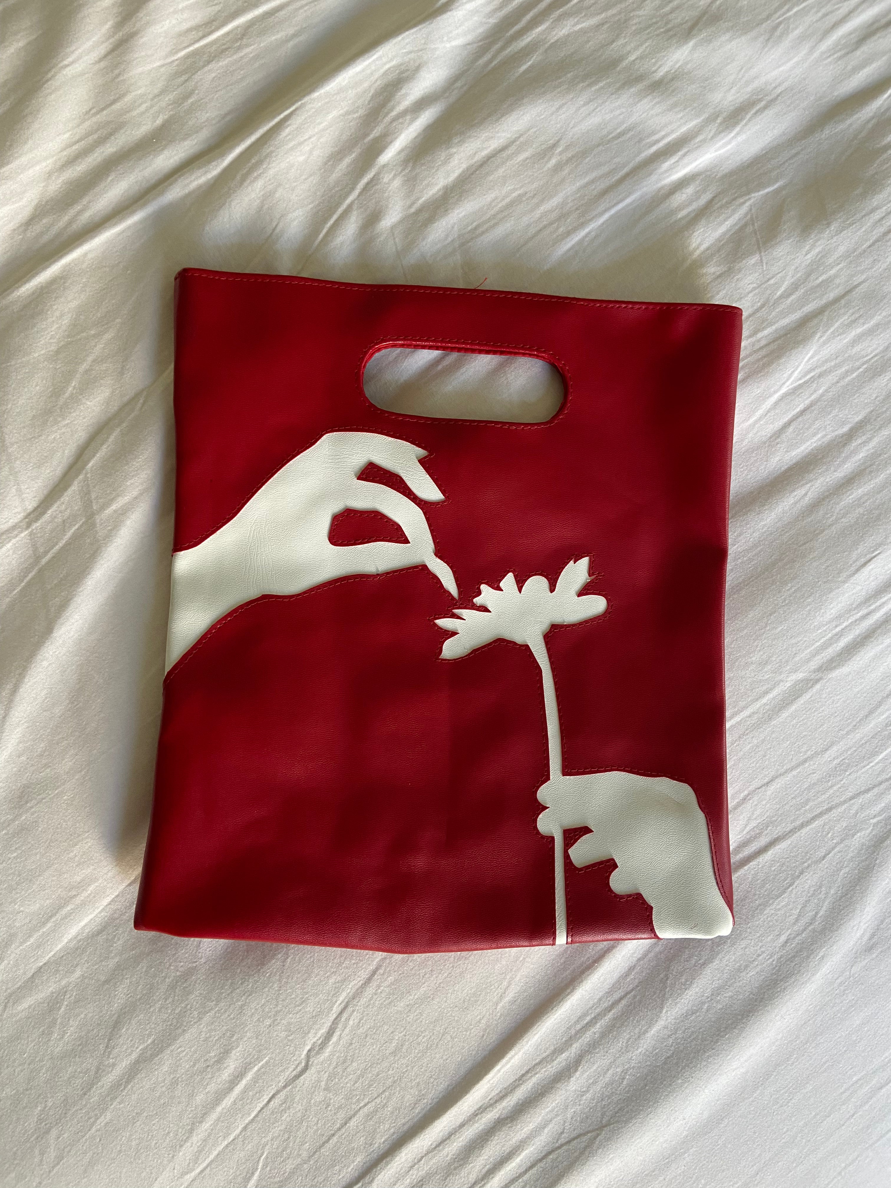 Kırmızı Faux Leather Çanta