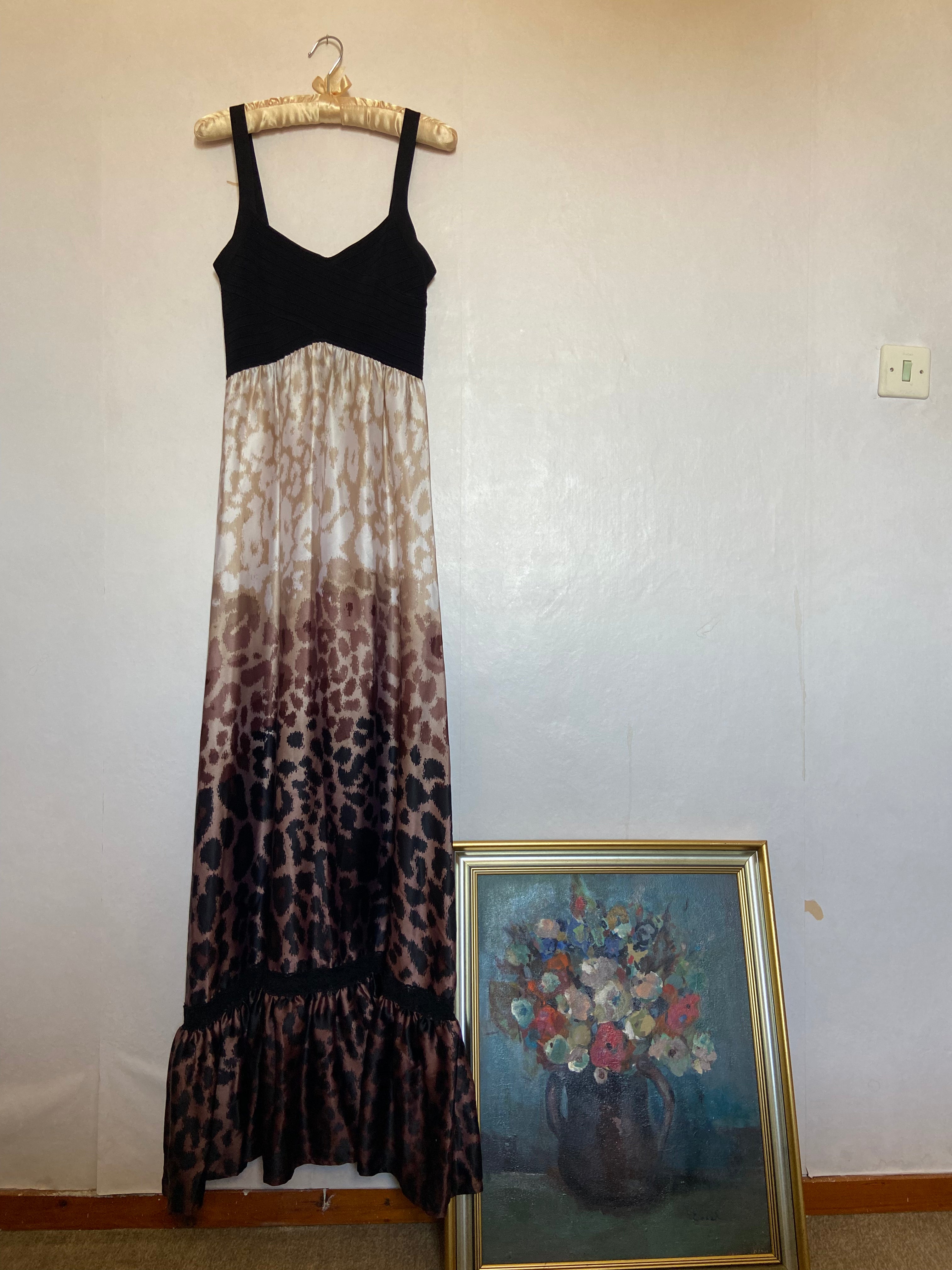 Bebe Leopar Desenli Maxi Elbise
