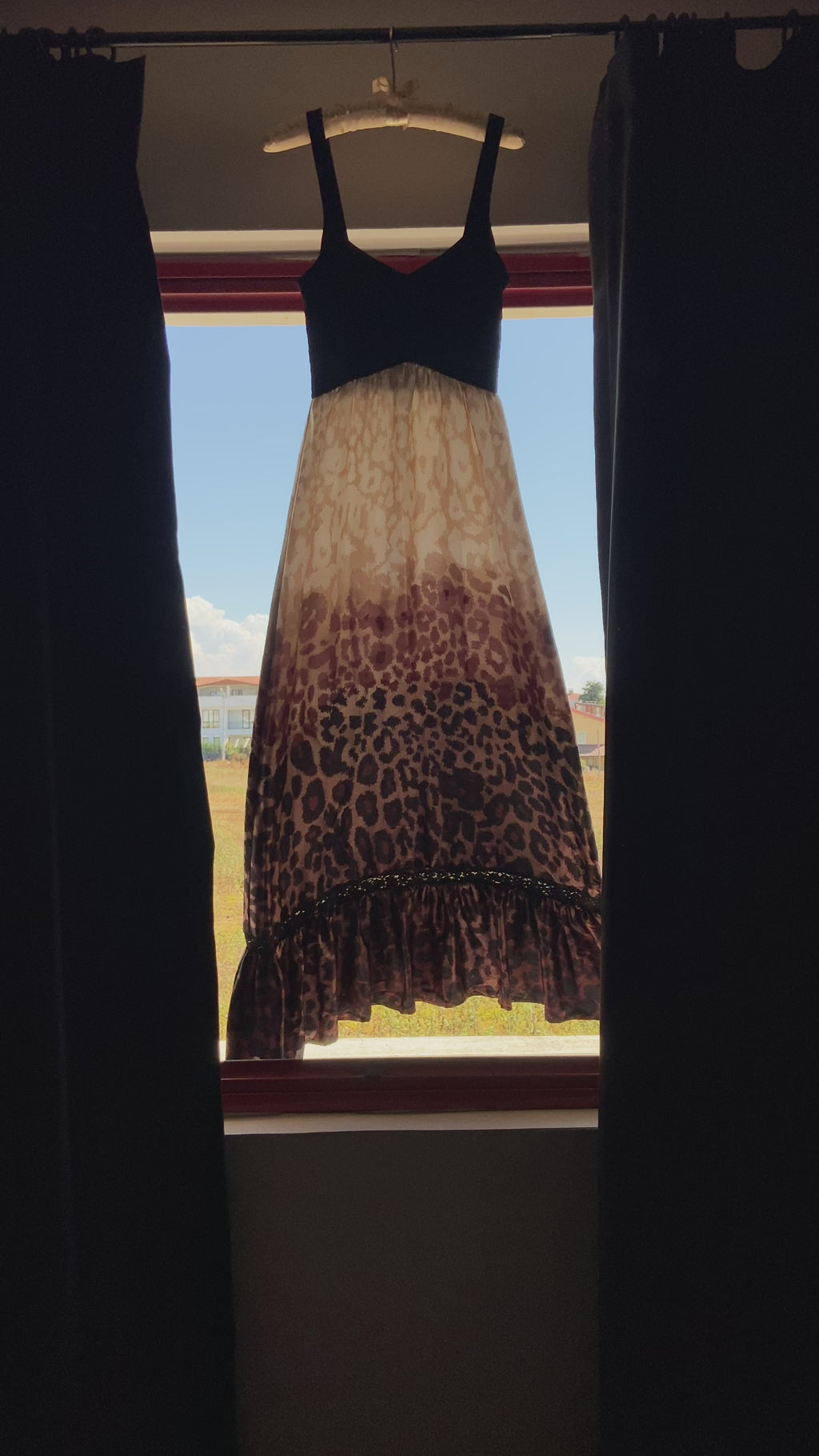 Bebe Leopar Desenli Maxi Elbise