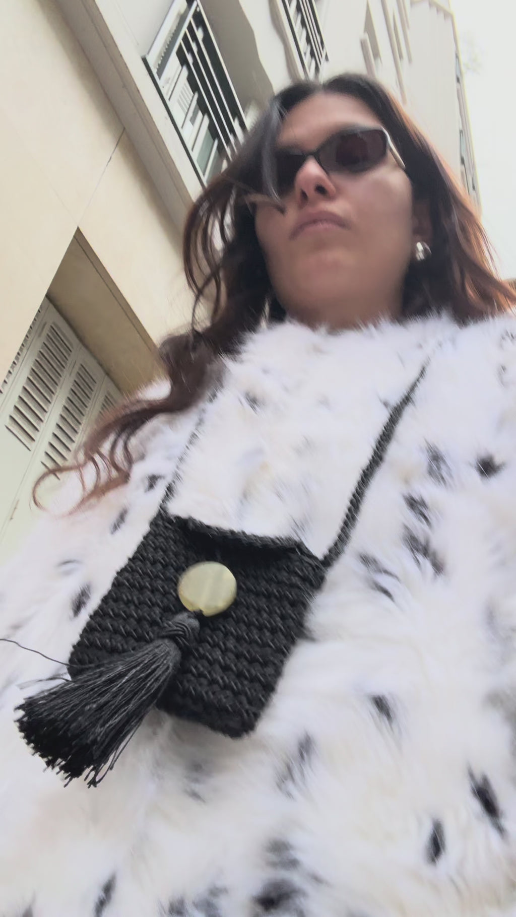 Square Tassel Pouch in Black